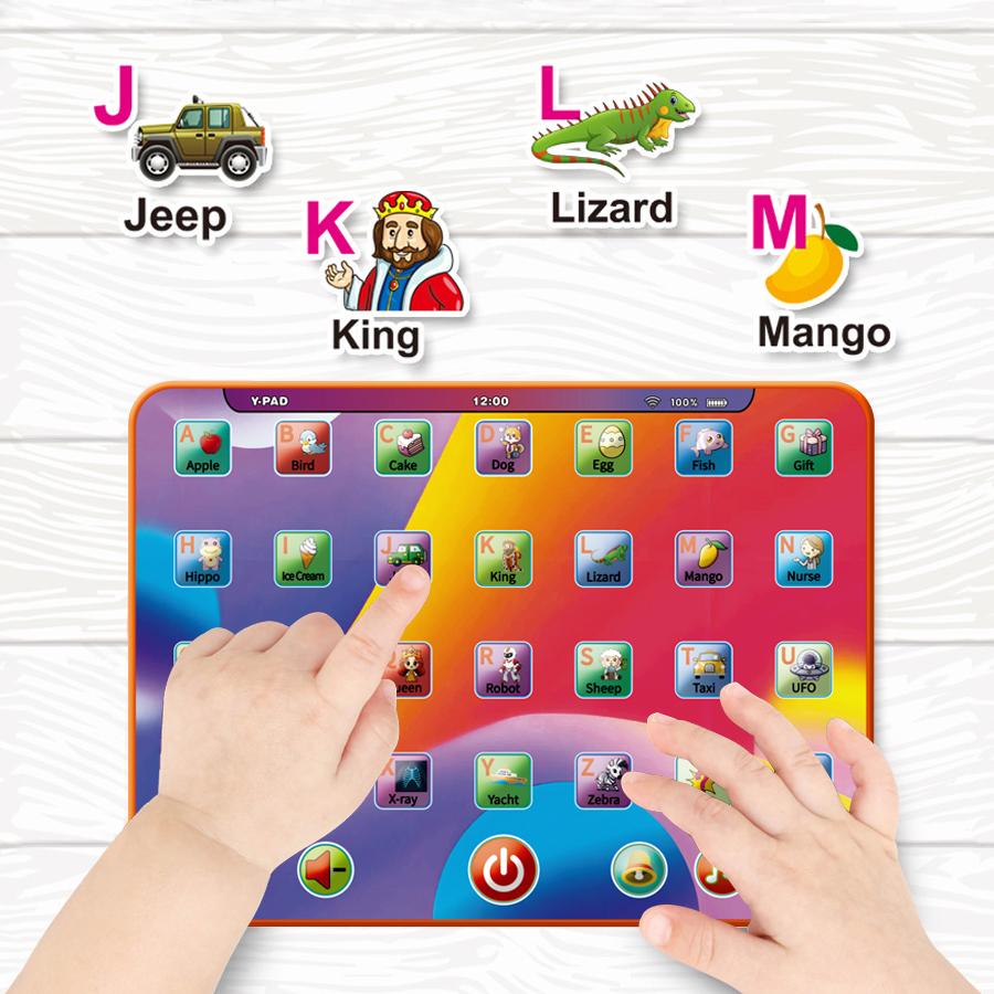 Alphabet Tablet to Learn Letters, Abc, Numbers, Colors, Music & Words, Interactive Toddler Learning & Education Toys for Kids