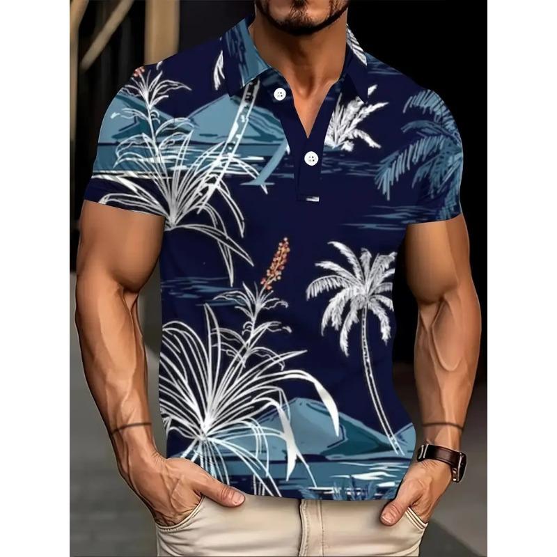 New Product New Men's 3D Printed Trendy Casual Versatile Summer Versatile Short Sleeve Polo Shirt