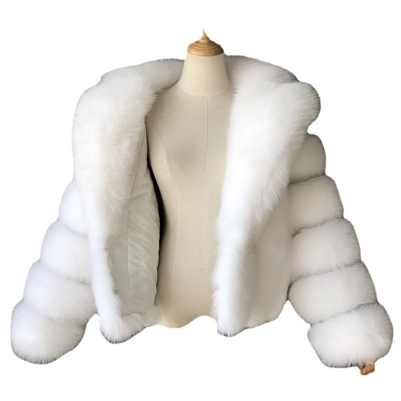 European and American Women's Faux Fur Coat, Imitation Fox Fur, 2023 Autumn/Winter Collection, Suit Collar.