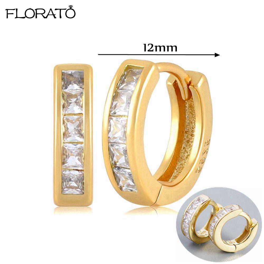 925 Silver Needle 11/13mm Small Hoop Earrings for Women Circle Piercing Huggie Earrings Multicolor Zircon Earrings Party Jewelry