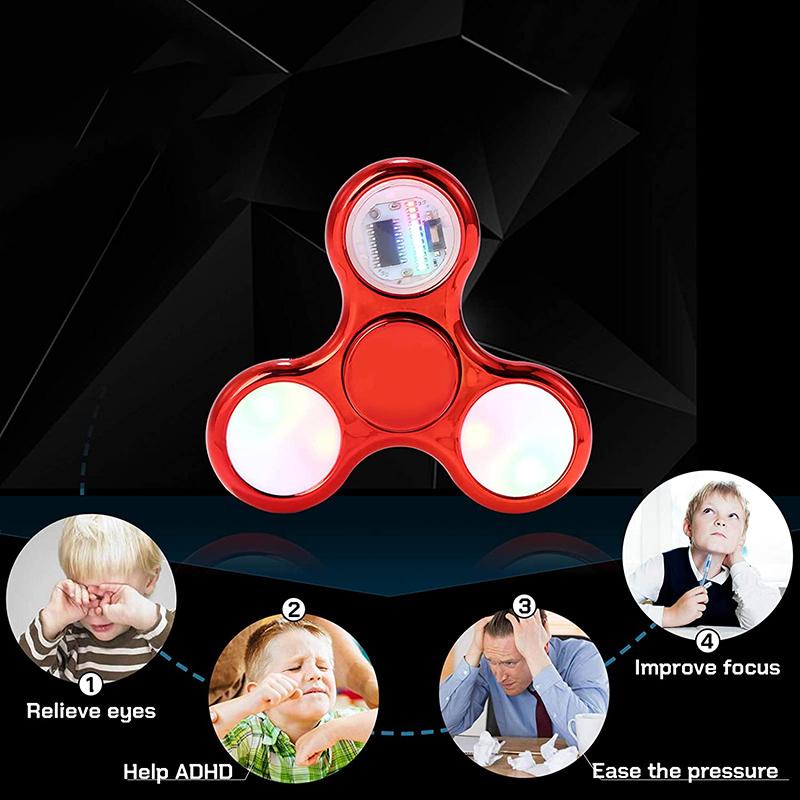 Non-Toxic Creative Luminous Led Light Fidget Spinner Hand Top Spinners Glow In Dark Light Edc Figet Spiner Finger Stress Relief Toys