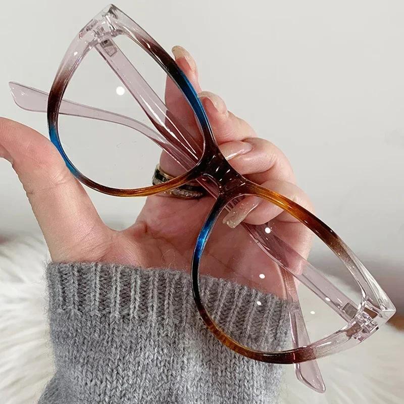 Women Cat Eye Myopia Eyeglasses Fashion Trendy Anti-blue Light Near Sight Glasses Female Vintage HD Lens Minus Eyewear 0 To -4.0