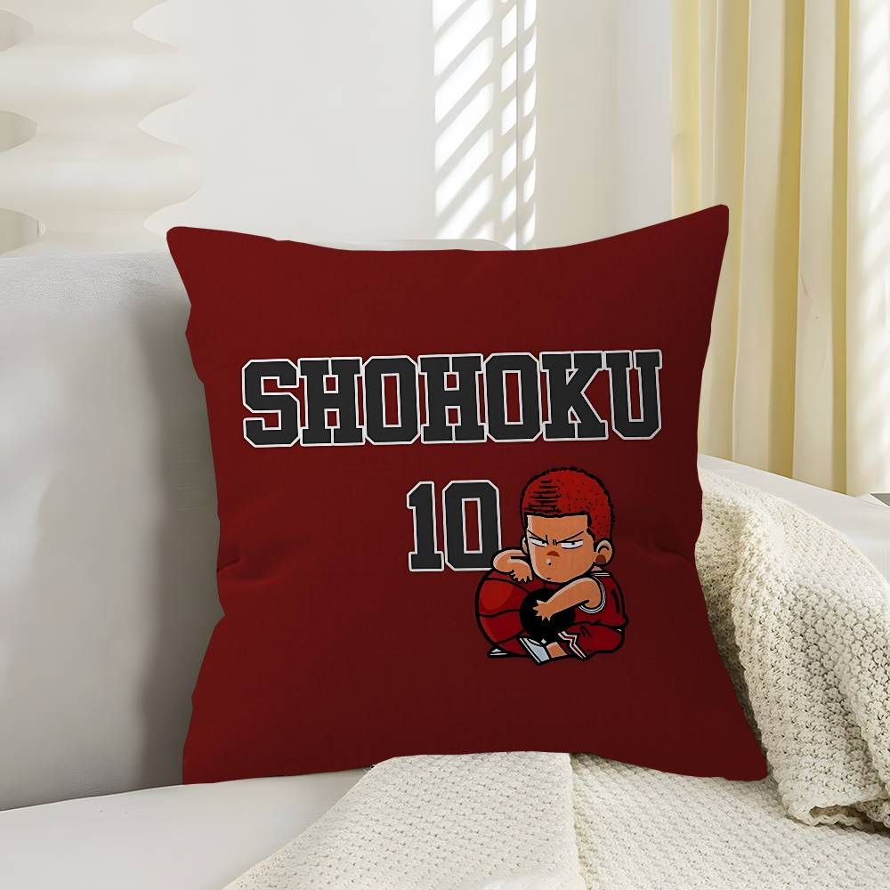 Anime Slam Dunk Pillow Cushion Cover Pillowcase Living Room Sofa Home Decor Peach skin 18*18(CM)-1Pcs