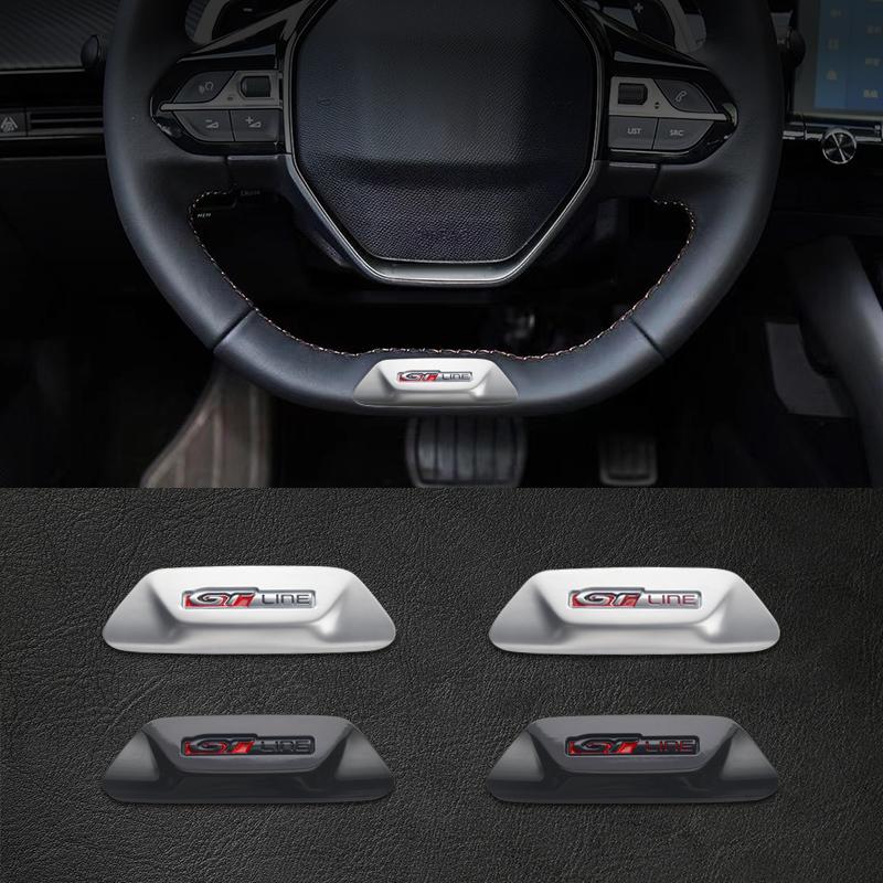 DDJNI1 3D Badge GTLINE Design Auto Stuurwiel Embleem Sticker Decal Voor Peugeot 5008 508 4008 308PHEV /2008 2022 /208 2020 2021 2022