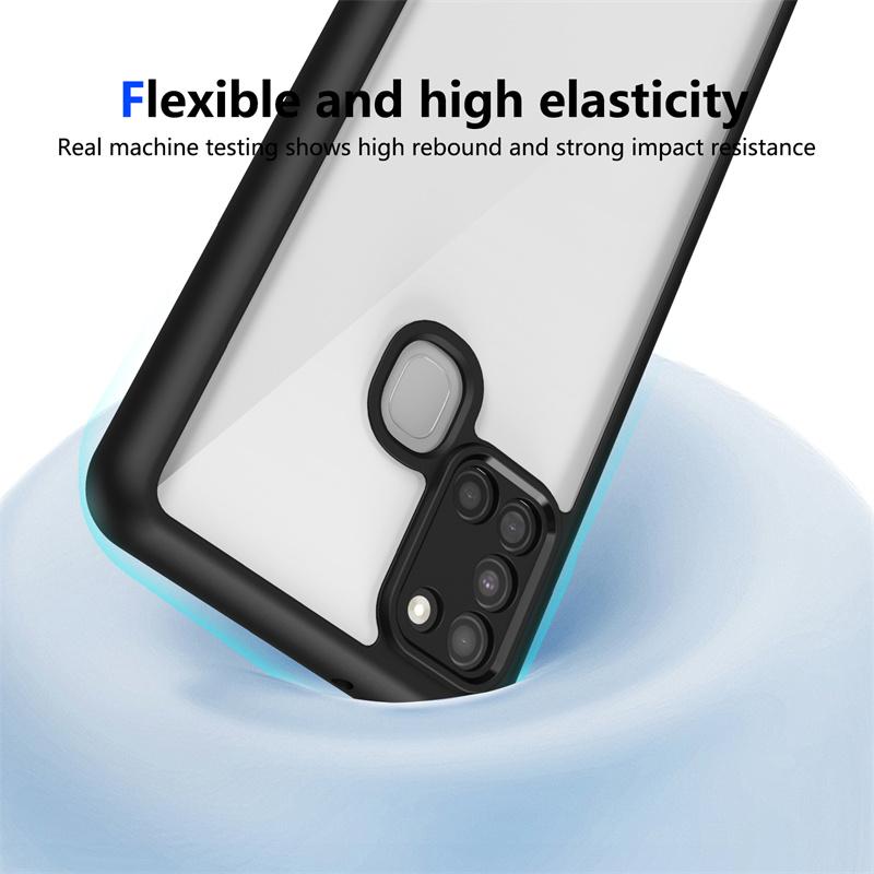 Luxury Transparent Case For Samsung Galaxy A21s A31 A51 A71 M31 M51 Soft Bumper Lens Protector Clear Hard PC Silicone Back Cover