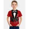 Summer Round Neck 3D False Two-piece Printed Top Role Playing Costume Fashionable Casual Short Sleeved Children's Boy T-shirts