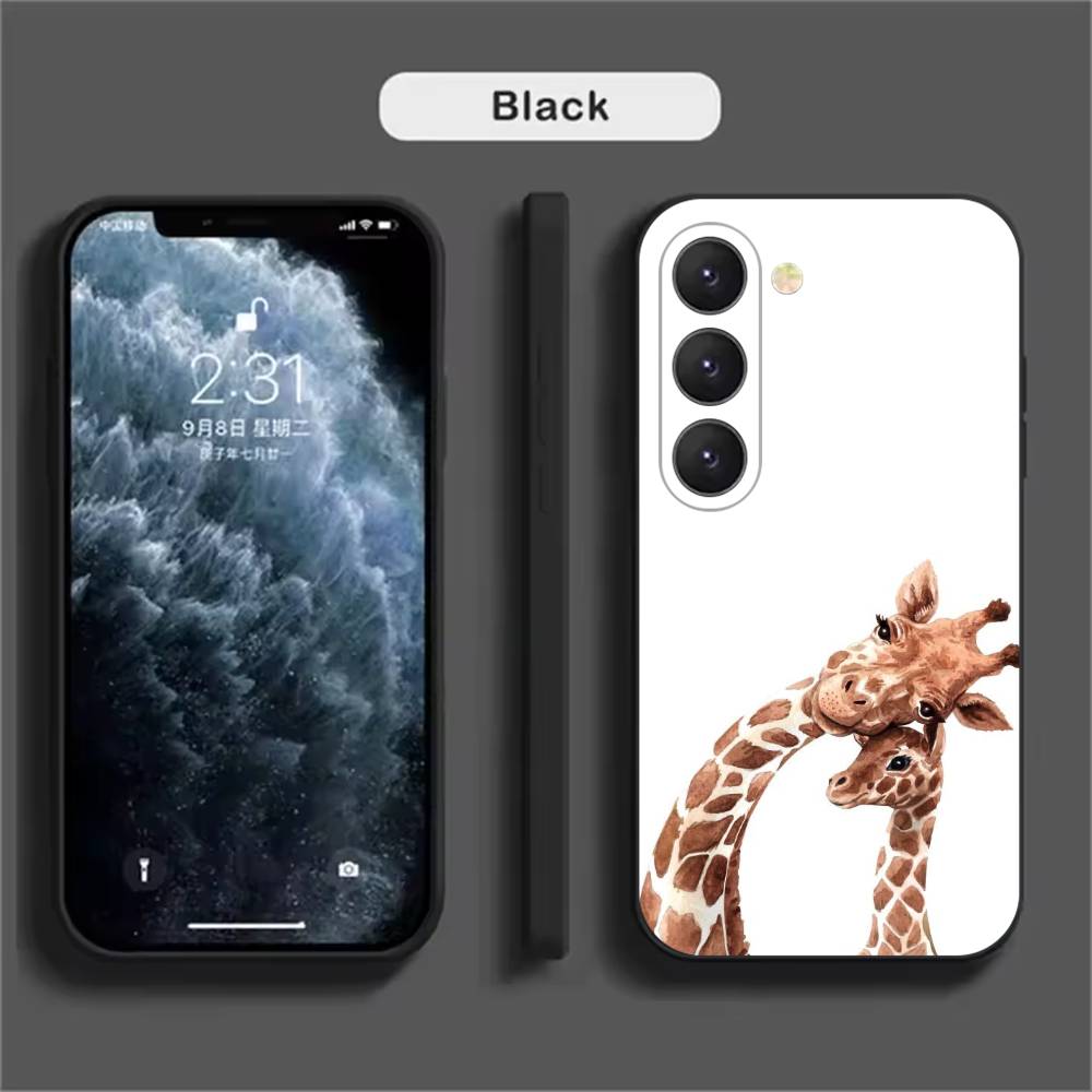 Striped Background Giraffe Phone Case For Samsung Galaxy A52 A42 A32 A22 A12 A02S A72 A73 A51 A41 A31 A21S A71 A40 A30S A20S