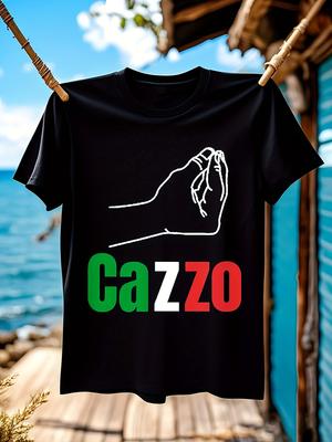 Cazzo Funny Tshirt Funny Italian Quote Tshirt - Black Wit...