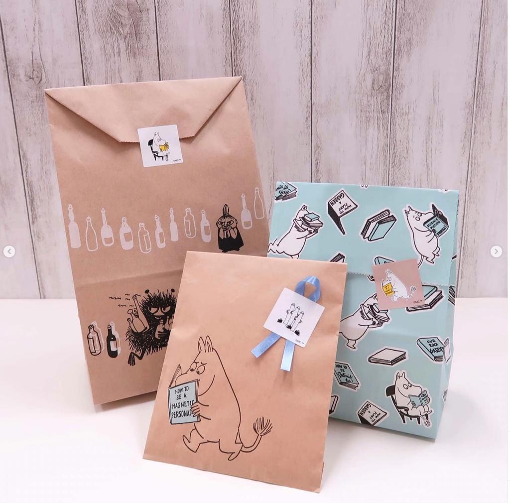 Indigo Moomin Gift Wrapping Book MS163 Stickers, White,