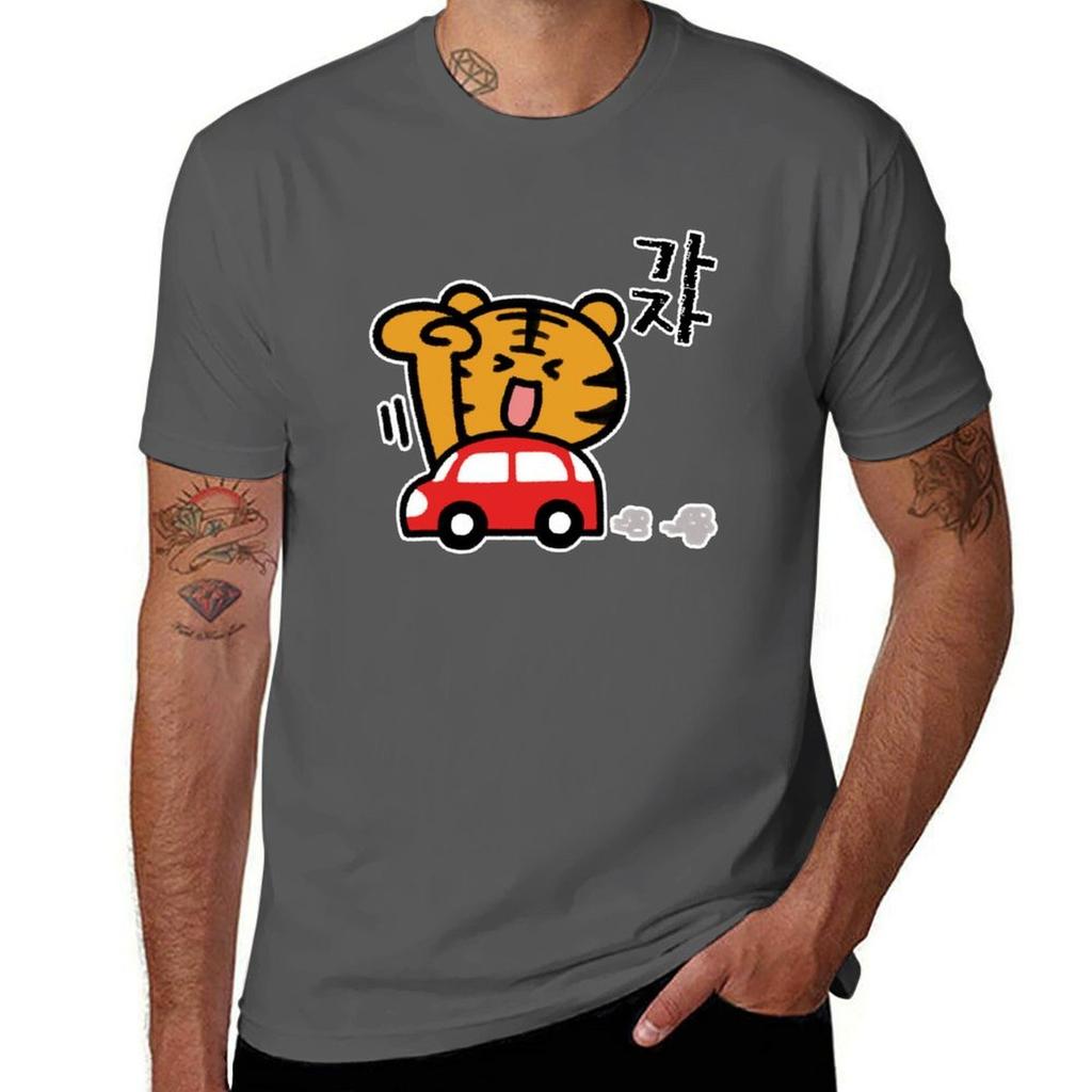 Tiger In Car Gaja Lets Go TShirt T Shirt Man Cotton T Shirt Man Luxury TShirt