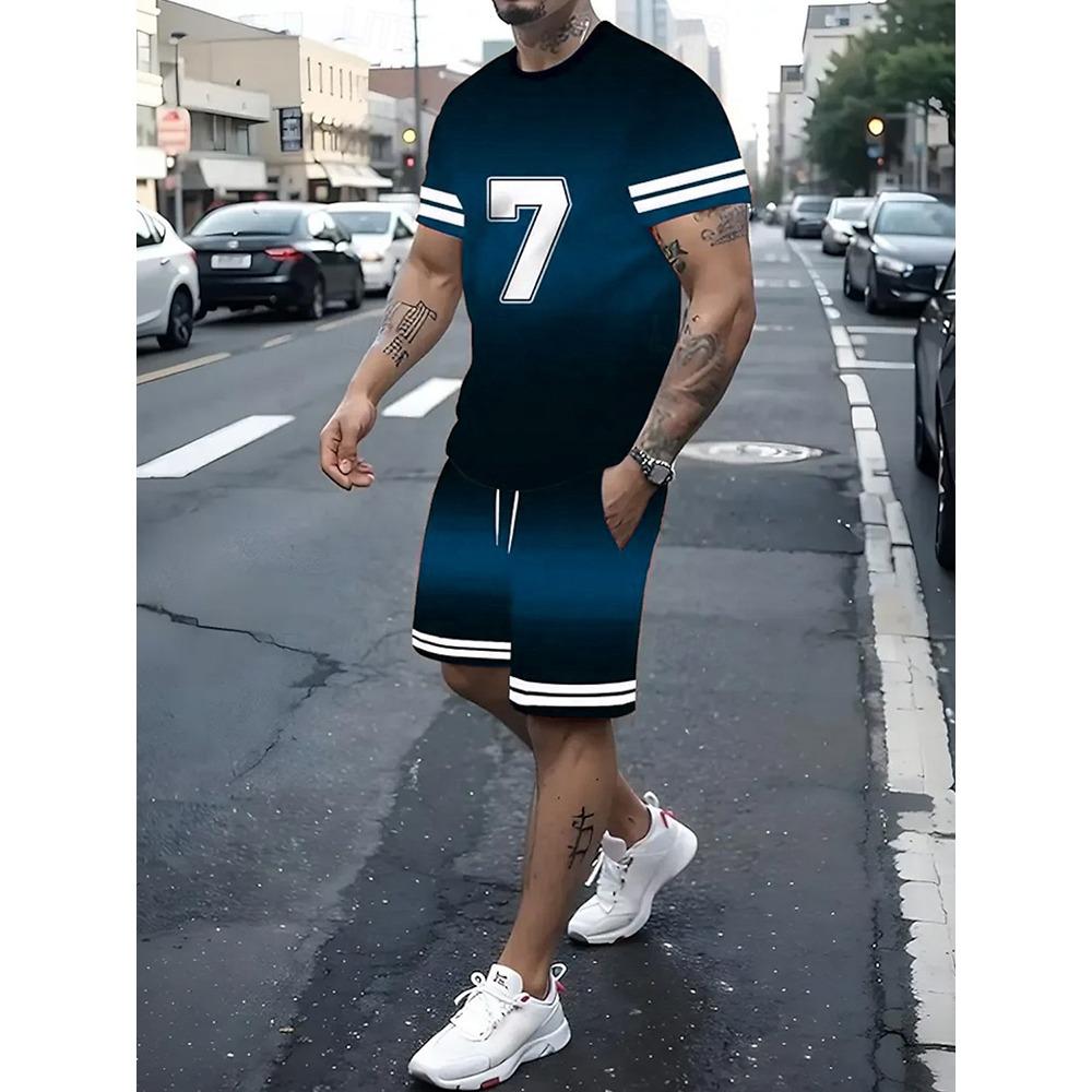 2026 New 3D Animal Print Men's T-shirt And Shorts Set Summer Casual Men's Short-sleeved Top Urban Street Men's Sports Shorts