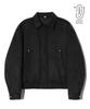 Trillion Suede Rivet Blouson Zip-Up Jacket (Black)