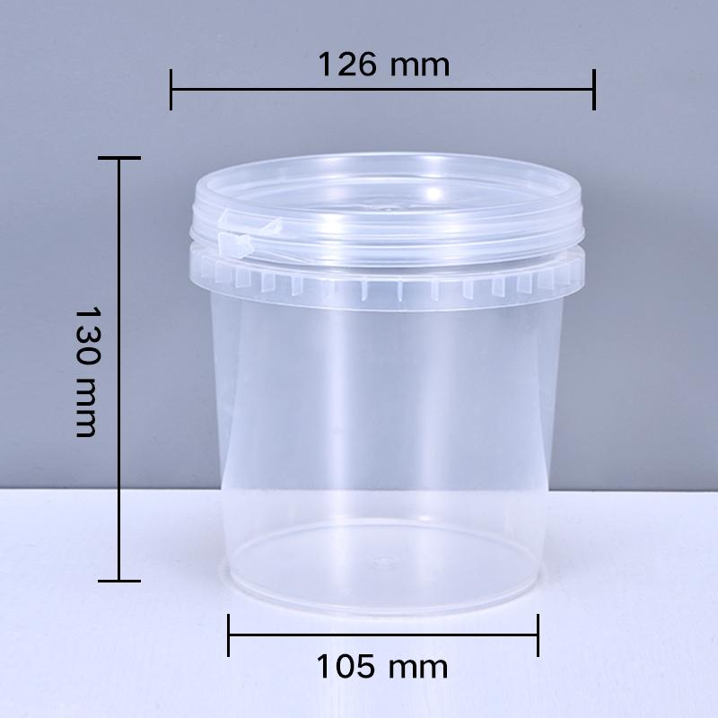 5PCS 1L Food Grade Plastic Bucket with Handle and Lid Good Sealing Round Storage Container For Food Liquid Painting