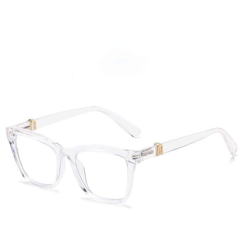 

Vintage Square Blue Light Glasses With Pc Frame For Casual Daily Use Transparent