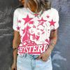 2025 Summer Women Fashion T-shirt Art Girl Painting O-Neck Tops Tees Female Stylish Short Sleeve Clothing Ladies Casual Outfit