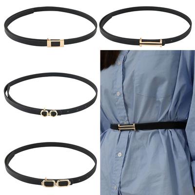 Fashion Casual Vintage Waist Strap Metal Buckle Waistband Trouser Dress Belts Leather Thin Belt