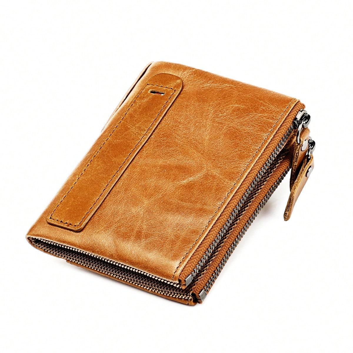 Portefeuille Court pour Femme Pochette Mode Portefeuille Double Fermeture Sac à Monnaie Portefeuille Multifonctionnel Brown multicolore