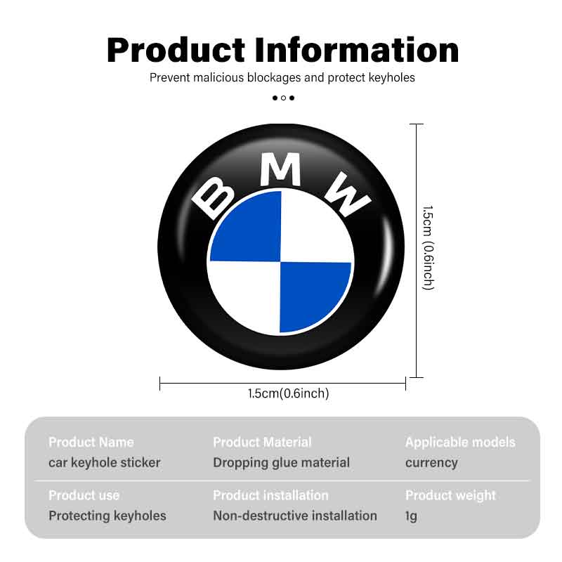 BBKJ7 8/12/20pcs Car Door Core Keyhole Protection Sticker Decoration For BMW M3 M5 X3 E93 F10 F20 F30 F40 F15 F25 F26 F31 F49 F86