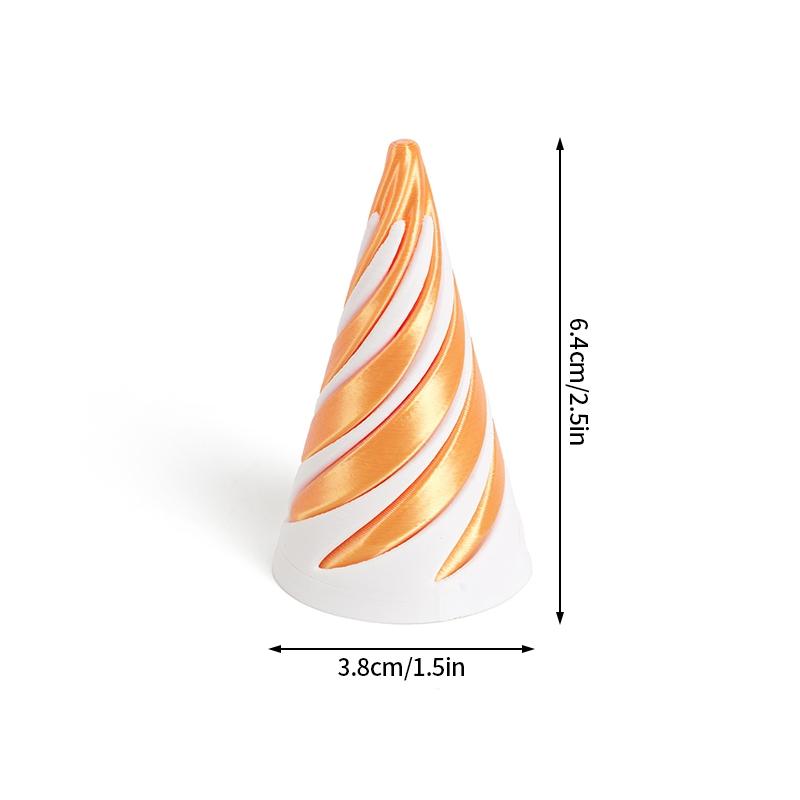 3d Printed Toys Desk Accessories Three-dimensional Pyramid Printed Spiral Cone Helix Screw Rotating Stress Relieving Spiral Cone