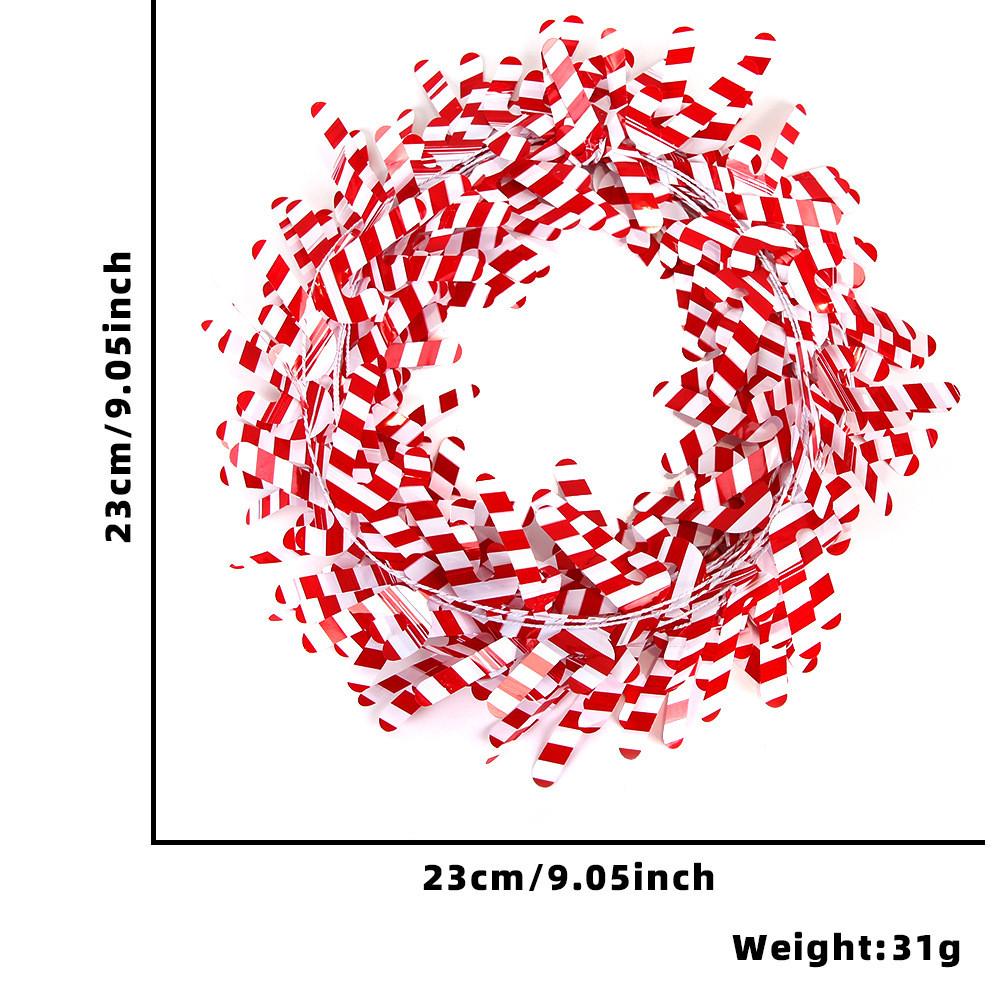 Cheerful Christmas Decorative Garland With Colorful Snowflake Candy Cane And Lush Leaves Green