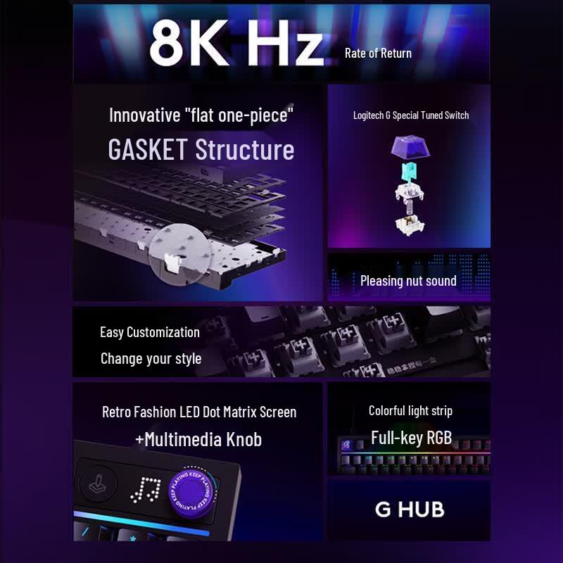 Logitech G316X 98-Tasten Hot-Swap RGB Mechanische Gaming-Tastatur