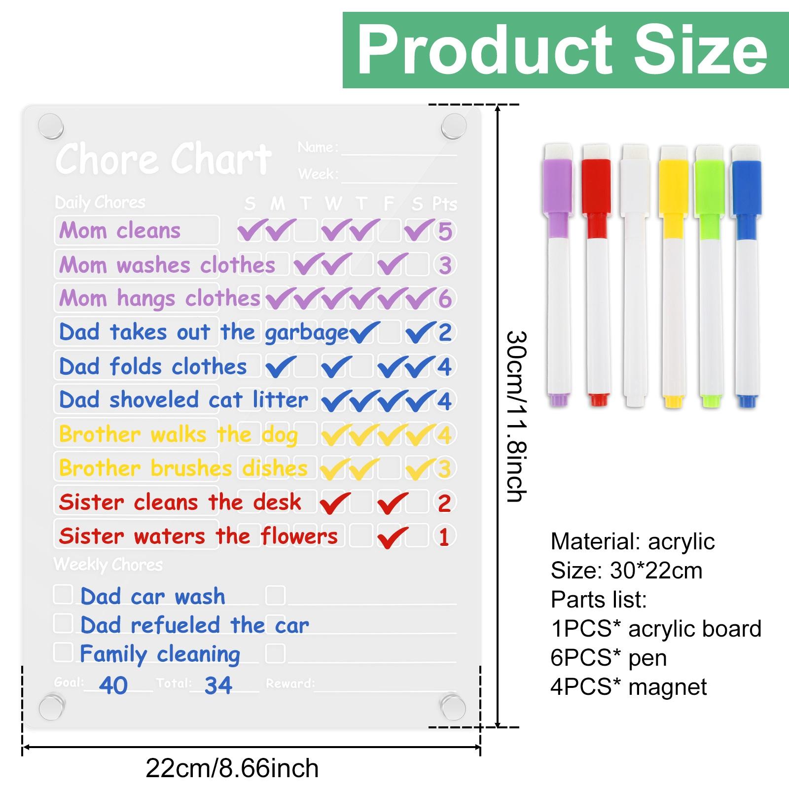 Магнитная доска для сухого стирания Еженедельный планер Магнит на холодильник Напоминание Заметка Сообщение Меню Акриловый график для дома, офиса, школы