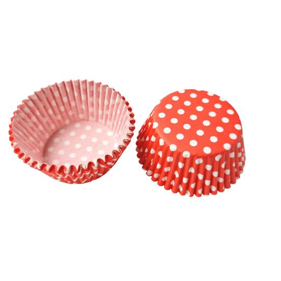 Food Grade Baking Paper 100PCS Disposable Cupcake Liners, Food-Grade Greaseproof Cups, Polka Liners Dot Print Standard Muffin Molds for Home