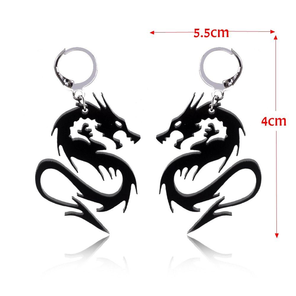Streetwear Schmuck Cool Chic Drachenmuster Drachen Ohrringe Hängeohrringe Tropfenohrringe Drachenpfeile Stecker
