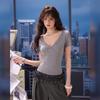 UNIFREE Women's Embroidered Lace V-Neck T-Shirt