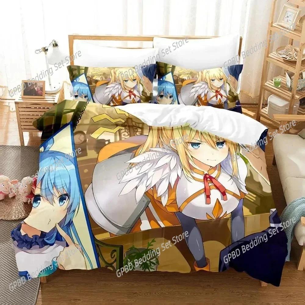 New 3D Print Anime KonoSuba Bedding Set Single Twin Double Queen King Cal King Size Bed Linen Set