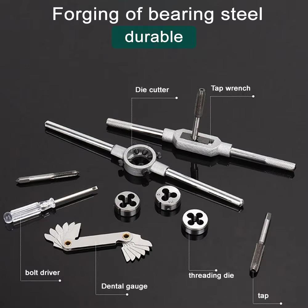 40 PC Tap Die Set Professional Hand Tools for Thread Repair Includes Tap Wrench