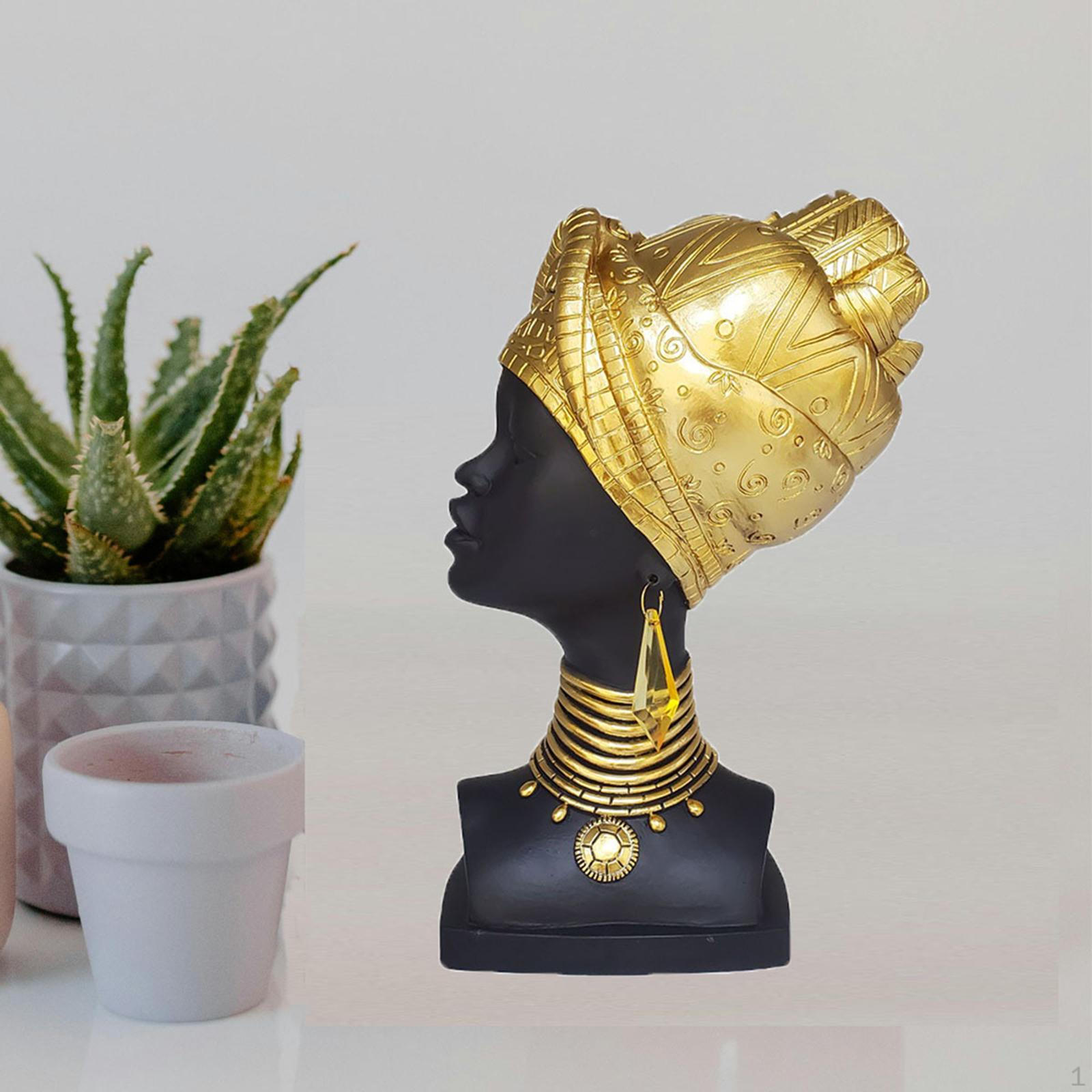 

Африканская статуя женщины, дамский бюст, женская скульптура для гостиной золотой