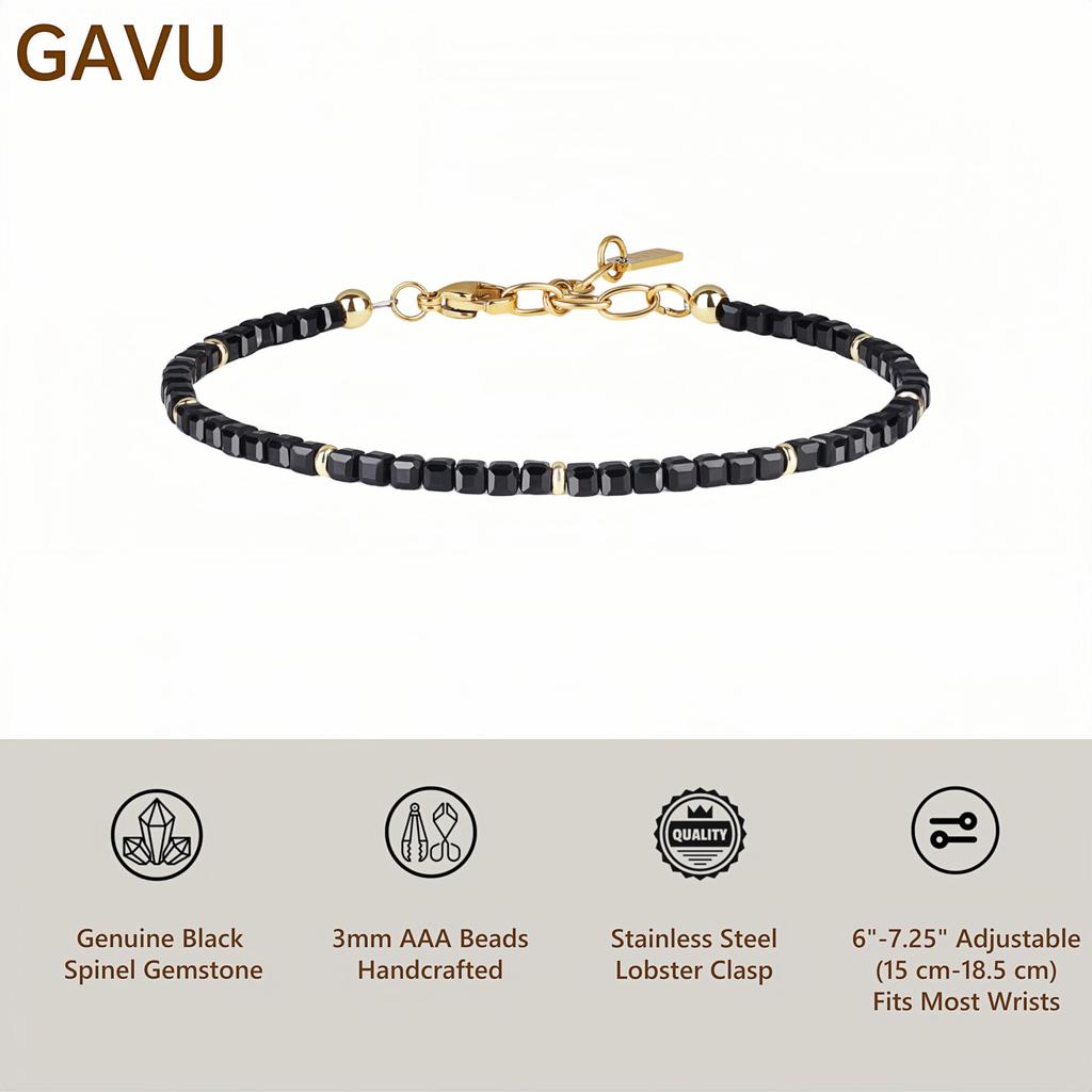 GAVU Spinell Zirkonia Kraftstein Armband für Damen
