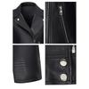 Womens Short PU Leather Jacket With Notched Lapel Slim Fit Biker Style Office Casual Wear