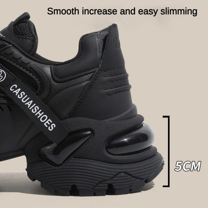 Dickbesohlte Papa-Schuhe für Damen im Herbst und Winter, neuer Retro-Stil, leichte, kleine, höhenverstellbare Freizeit-Sportschuhe