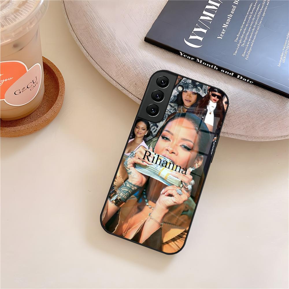 R-Rihanna Singer Phone Case Glass For Samsung Galaxy S26 S25 S23 S24 S21 S22 S20 Ultra Fe Plus A15 A14 Cover