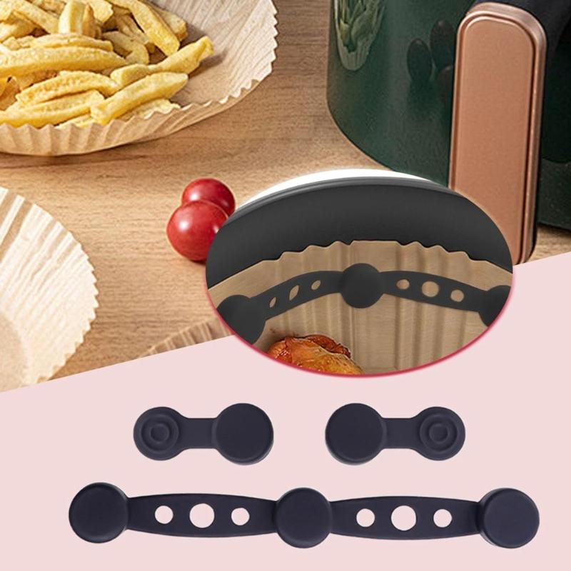 1 Set Magnetic Silicone Buckles for Air Fryers To Maintain Liner Position and Provide Extra Safety In Family Kitchens
