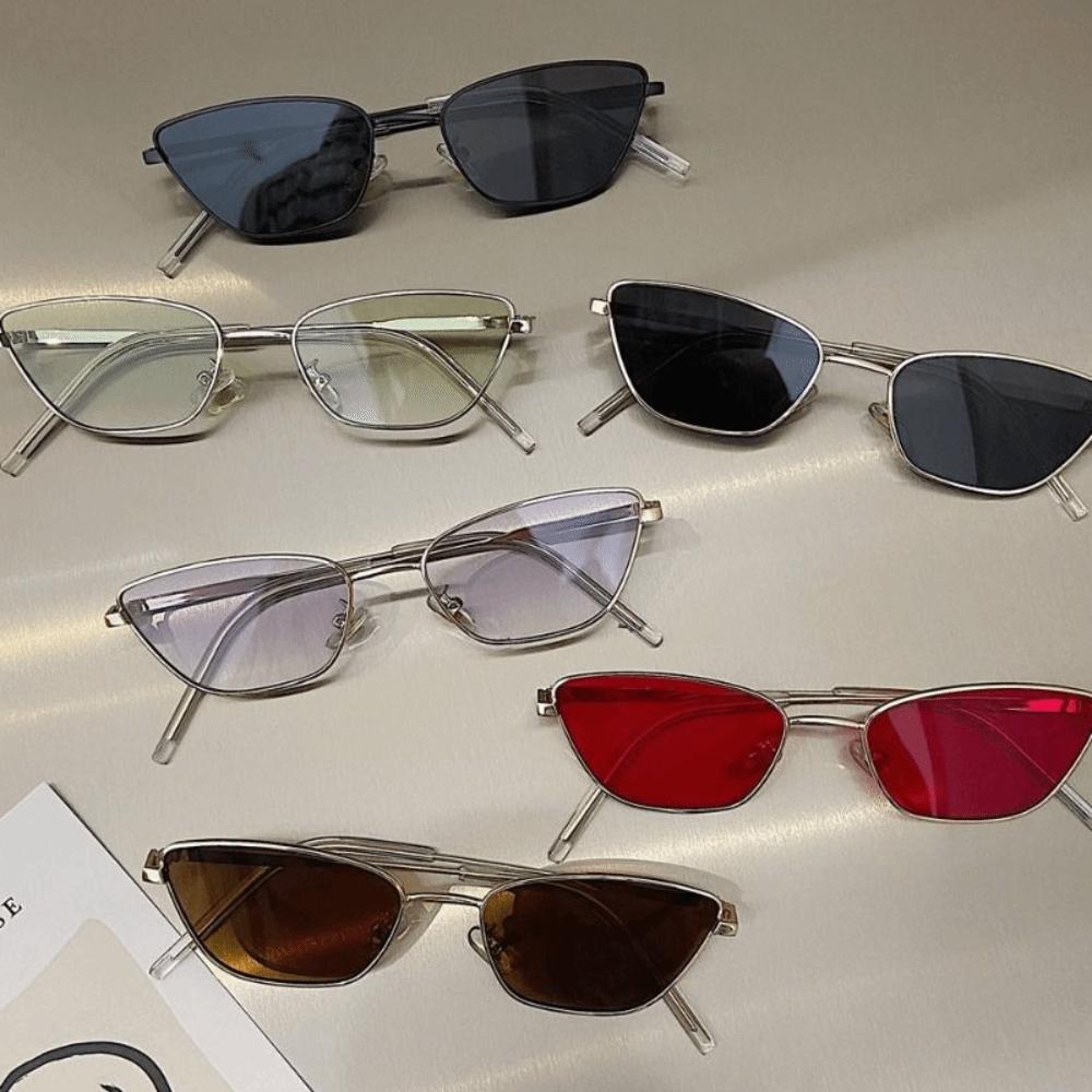 Metal Cat Eye Sunglasses Classic Square Metal Frame Sunglasses UV Protection Sunglasses Vacation