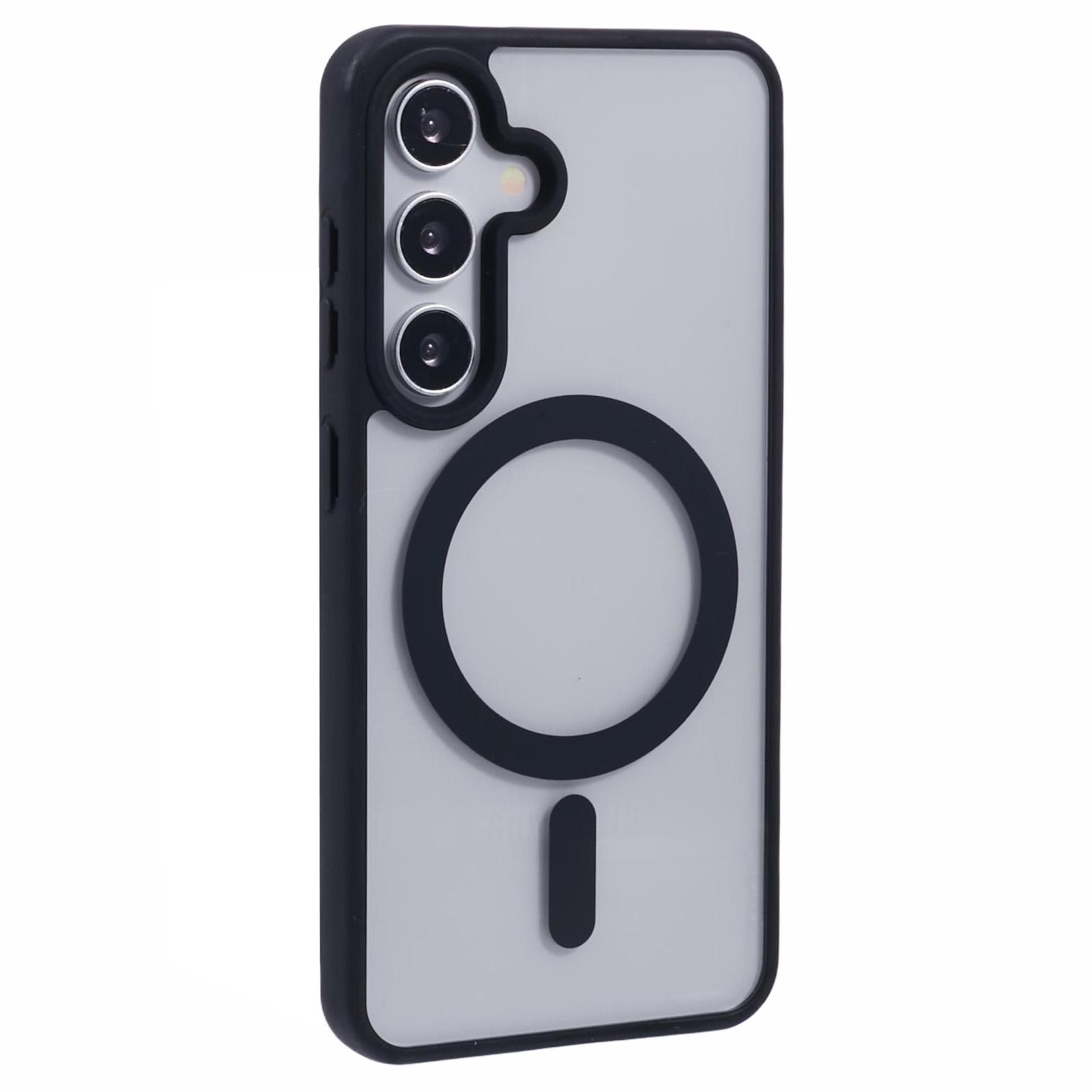 

For Samsung Galaxy S24+ Case Compatible with MagSafe Shockproof PC+TPU Clear Phone Cover Black