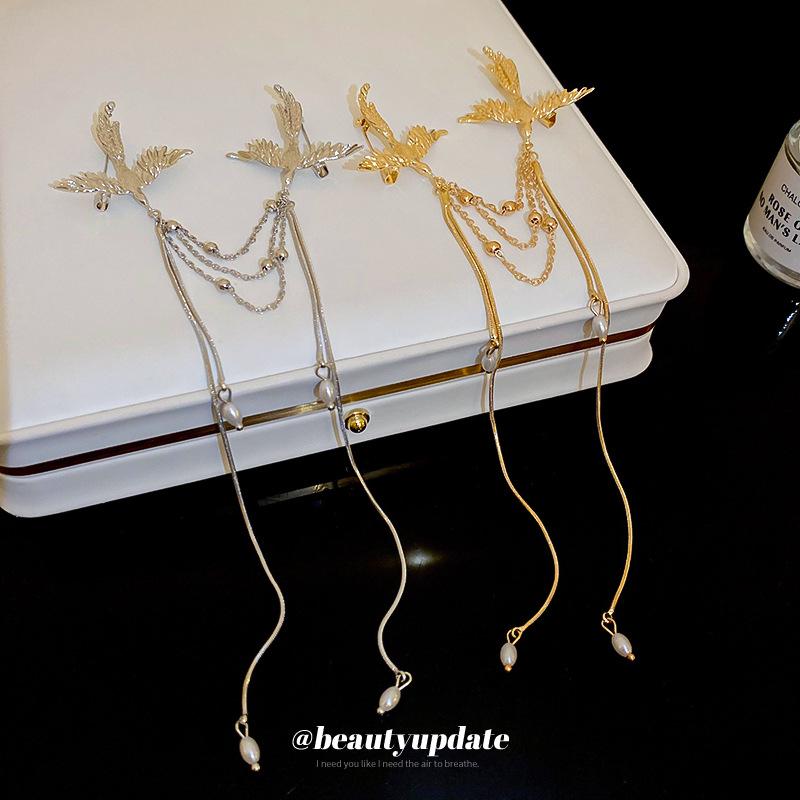 Phoenix Pearl Tassel Brooch: Elegant Chinese-Inspired Fashion Accessory