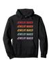 Casual Hoodie with "Jewelry Maker" Print - Black Pullover