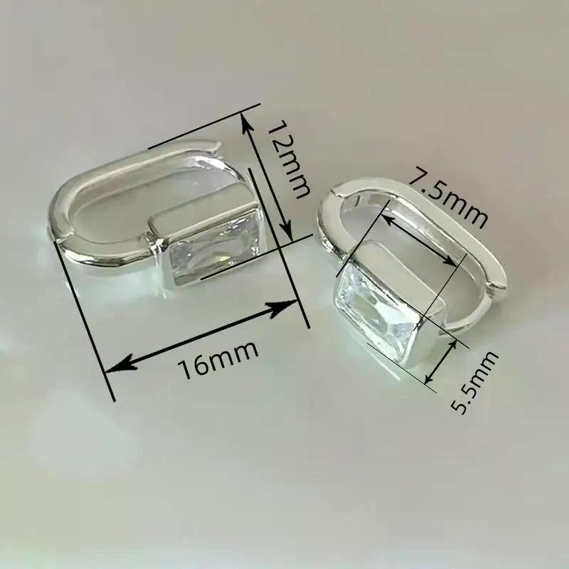 Minimalistische Geometrische Weiße Zirkon Ohrringe Für Damen Mädchen Koreanische Mode Neuer Schmuck Damen Geschenk Party