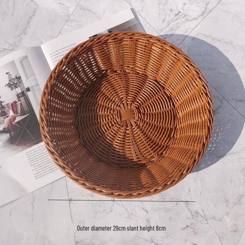 Creative Round Handwoven Rattan-Style Basket for Snacks & Dried Fruit