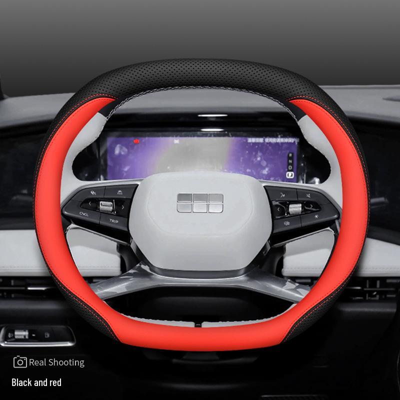 Premium Leather Anti-slip Steering Wheel Cover for Geely Galaxy L7/L6/E8 - Ultra-thin Design