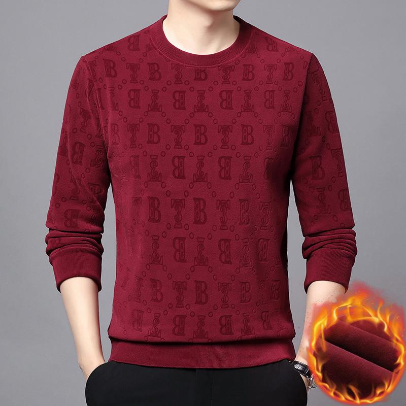 Мужской утолщенный двухсторонний флисовый свитшот с круглым вырезом - Теплый зимний повседневный слой 3XL