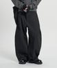 MOO Curved Line Dart Balloon Cotton Pants - Black