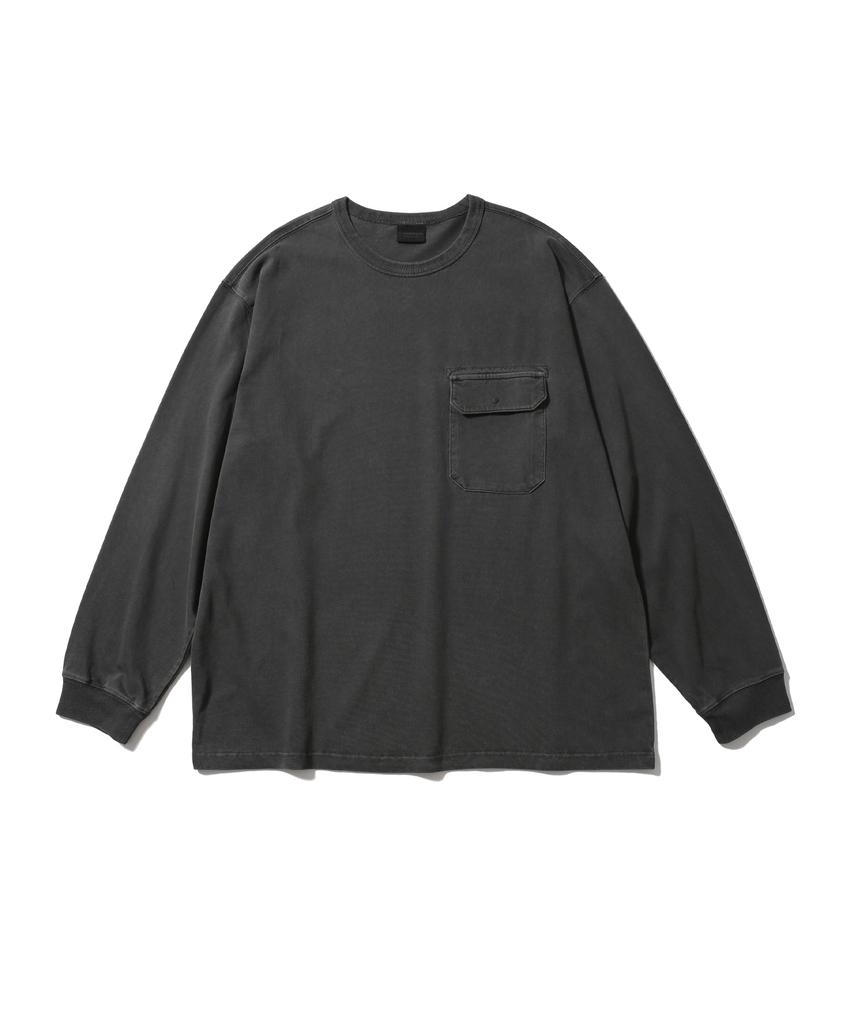 Haebeuopeudyuti Dyed Pocket Long Sleeve T-Shirt (Dark Gray)