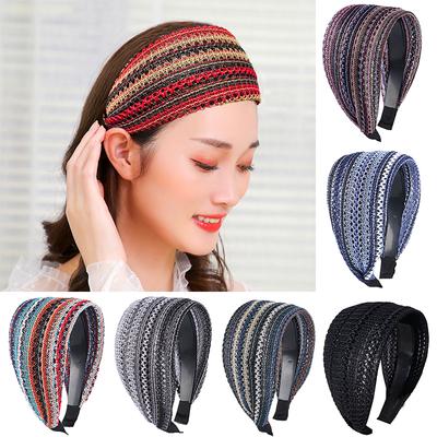 1 Stück Haarband Retro Haarband Breit Rutschfest Elastisch Damen Stirnband Böhmisch