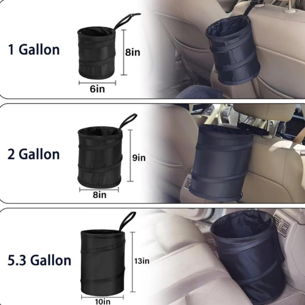 Car Trash Can Elastic Band Oxford Storage Bucket Multifunctional Portable Camping Multipurpose Foldable Vehicle Pop-Up Trash Box