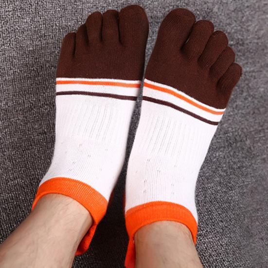 Fashion Men Soft Breathable Cotton Five Toe Socks Casual Sport Running Socks